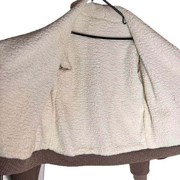 Anthropologie Splendid tan knit cream sherpa open front cardigan REVERSIBLE S - Picture 6 of 7